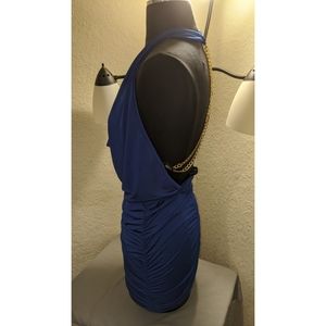 Sexy Blue Silk Dress